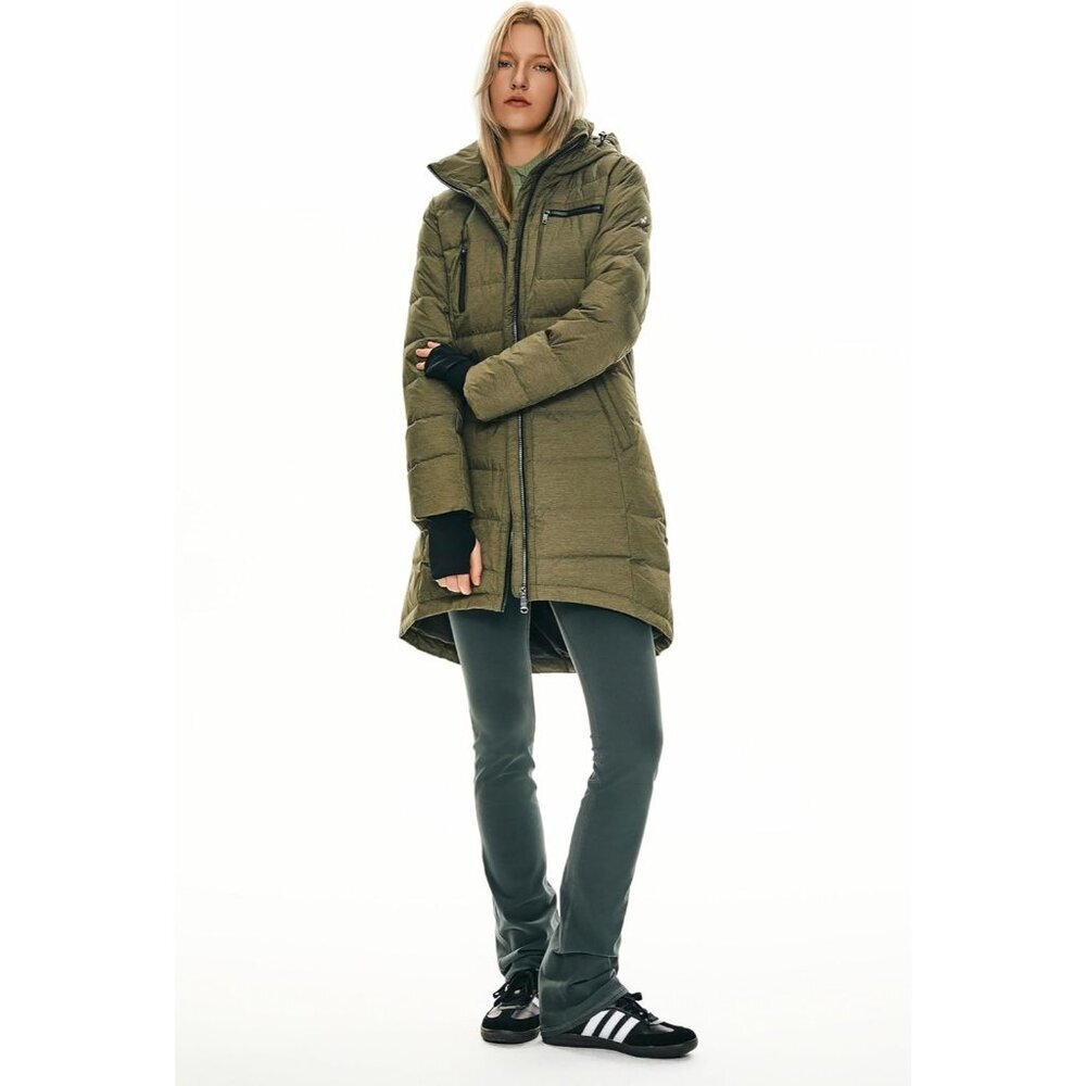 Women's Down Hooded Puffer Quilted Jacket Coat Dark Capers Winter Warm Outerwear - Picture 5 of 8